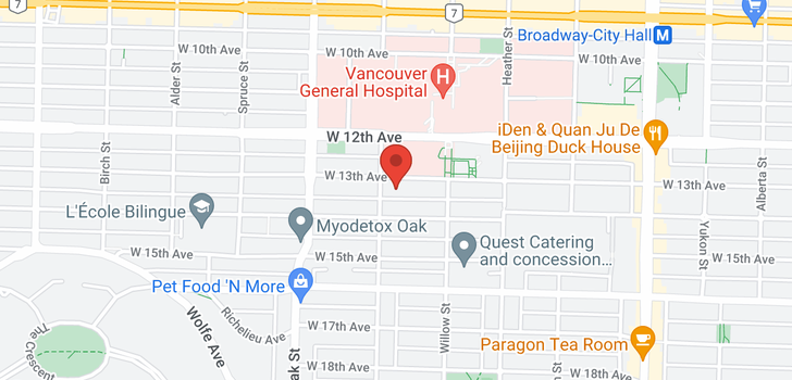 map of 310 888 W 13TH AVENUE
